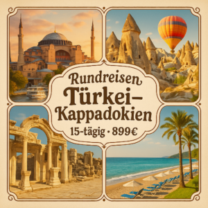 Rundreisen Türkei - Kappadokien: Kultur, Natur & Badeaufenthalt am Meer 15-tägig inkl. Flüge 4-Sterne-Hotels mit Verpflegung / 5-Sterne-Hotel mit A