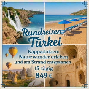 Rundreisen Türkei - Kappadokien: Naturwunder erleben und am Strand entspannen 15-tägig inkl. Flüge 4-Sterne-Hotels mit Halbpension / 5-Sterne-Hotel