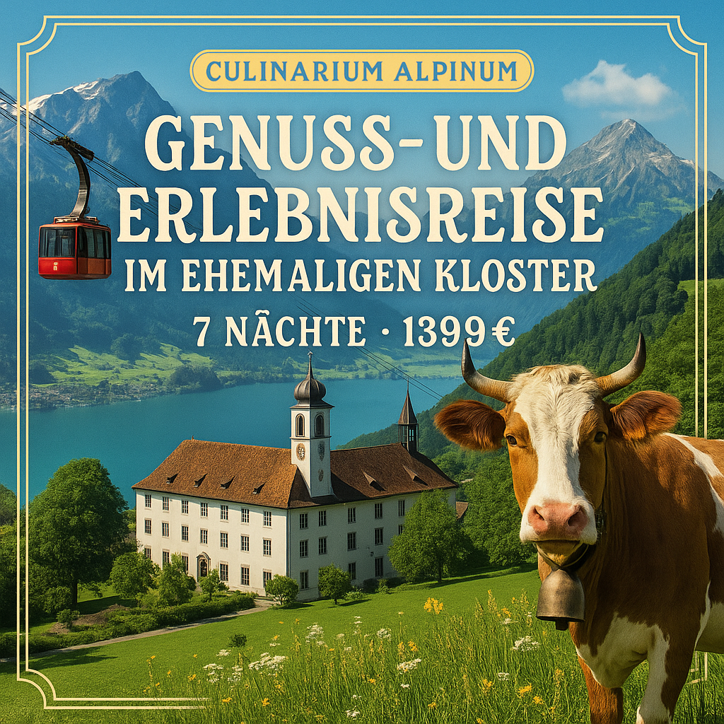 Eigene Anreise Schweiz - Stans: Genuss- und Erlebnisreise im ehemaligen Kloster Culinarium Alpinum 7 Nächte 3-Sterne-Hotel mit Halbpension Inkl. Nutz