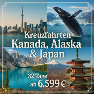 Kreuzfahrten Kanada, Alaska & Japan: Von Toronto bis Vancouver: Rundreise durch Kanada & Kreuzfahrt mit der Westerdam ab Vancouver bis Yokohama - inkl
