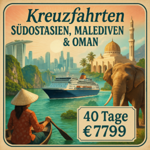 Kreuzfahrten Südostasien, Malediven & Oman: Kreuzfahrt mit der VASCO DA GAMA von Ho-Chi-Minh bis Salalah inkl. Vietnam- & Kambodscha-Rundreise und Ba