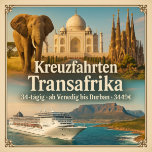 Kreuzfahrten Transafrika: Kreuzfahrt mit der MSC Armonia von Venedig bis Durban inkl. Südafrika-Rundreise 34-tägig inkl. Rückflug Mittelklassehotel