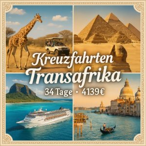 Kreuzfahrten Transafrika: Kreuzfahrt mit der MSC Armonia von Durban bis Venedig inkl. Südafrika-Rundreise 34-tägig inkl. Flüge Mittelklassehotels m