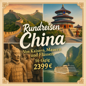 Rundreisen China: Von Kaisern, Mauern und Flüssen 14-tägig inkl. Flüge 4-Sterne-Hotels/4-Sterne-Schiff mit Verpflegung Inkl. Ausflüge, Eintritte &