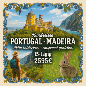 Rundreisen Portugal - Madeira: Aktiv entdecken - entspannt genießen 15-tägig inkl. Flüge Mittelklassehotels mit Frühstück /4-Sterne-Hotel im Stud