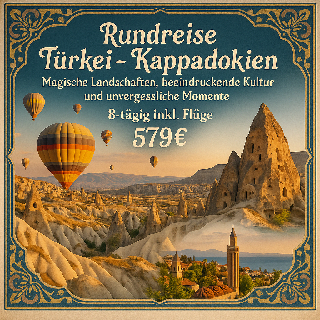 Rundreisen Türkei - Kappadokien: Magische Landschaften, beeindruckende Kultur und unvergessliche Momente 8-tägig inkl. Flüge 4-Sterne-Hotels mit Ha