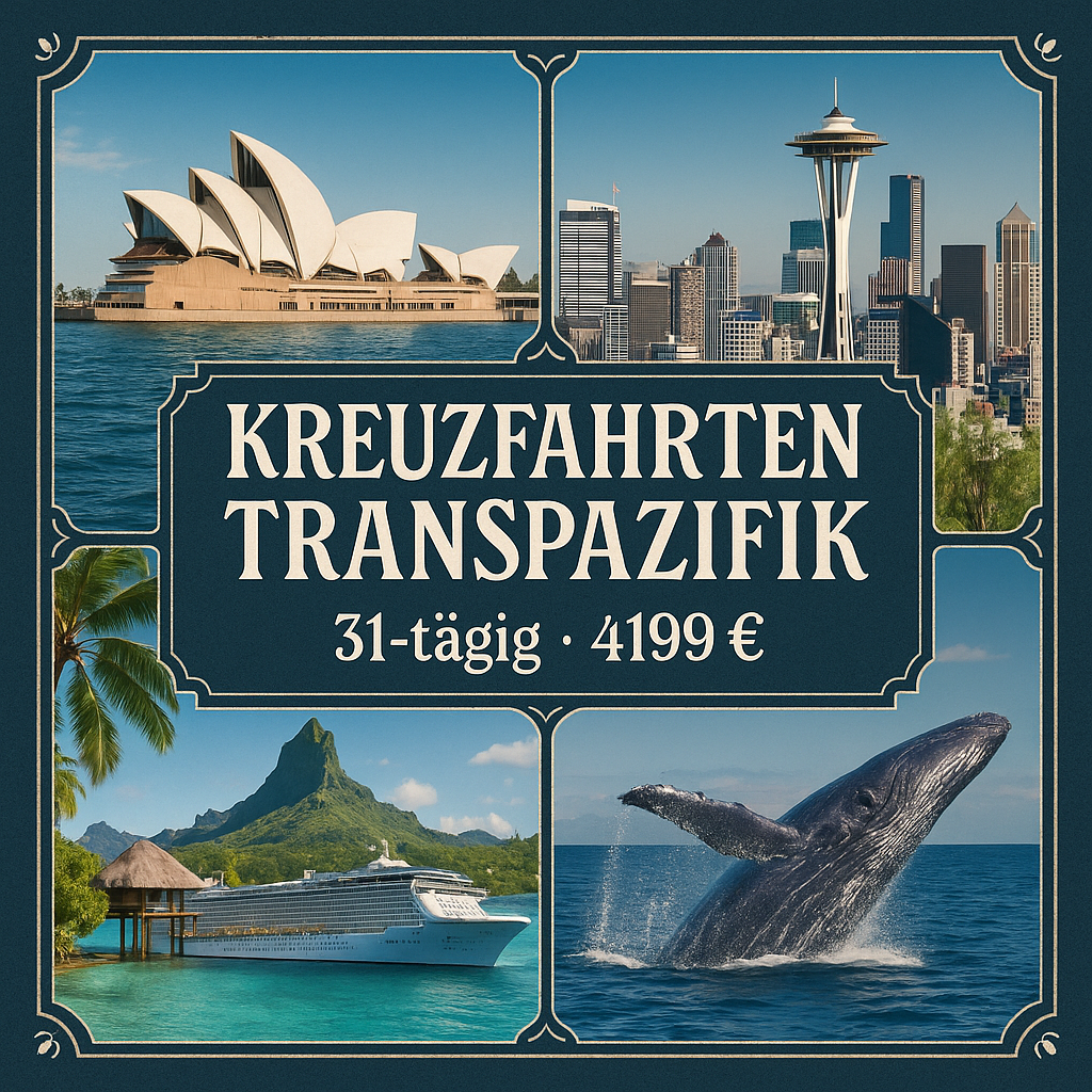 Kreuzfahrten Transpazifik: Kreuzfahrt mit der Quantum of the Seas von Brisbane bis Seattle inkl. Vor- & Nachprogramm 31-tägig inkl. Flüge 3- bzw. 4-