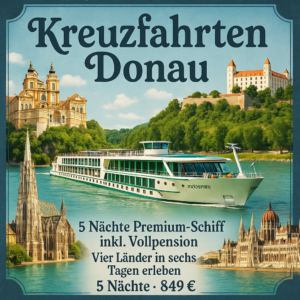 Kreuzfahrten Donau: Kreuzfahrt mit der MAXIMA/BELLEJOUR/nickoSPIRIT ab/an Passau 5 Nächte Premium-Schiff inkl. Vollpension Vier Länder in sechs Tage