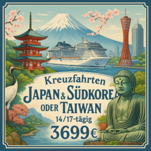 Kreuzfahrten Japan & Südkorea oder Taiwan: Kreuzfahrt mit der MSC Bellissima ab/an Tokio 14- bzw. 17-tägig inkl. Flüge Mittelklassehotel mit Frühs