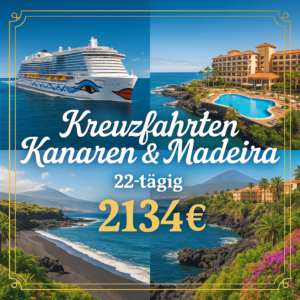 Kreuzfahrten Kanaren & Madeira: Kreuzfahrt mit AIDAcosma ab/an Teneriffa inkl. 2 Wochen Hotelaufenthalt 22-tägig inkl. Flüge AIDAcosma mit Vollpensi