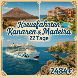 Kreuzfahrten Kanaren & Madeira: Kreuzfahrt mit AIDAcosma ab/an Teneriffa inkl. 2 Wochen Hotelaufenthalt 22-tägig inkl. Flüge AIDAcosma mit Vollpensi