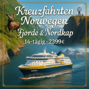 Kreuzfahrten Norwegen - Fjorde & Nordkap: Kreuzfahrt mit einem Postschiff der Havila Flotte ab/an Bergen 14-tägig inkl. Flüge Premium-Schiff mit Vol
