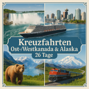 Kreuzfahrten Ost-/Westkanada & Alaska: Kreuzfahrt mit Nieuw Amsterdam von Vancouver bis Whittier inkl. großer Kanada-Rundreise und Denali Nationalpar