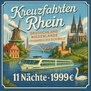 Kreuzfahrten Rhein - Deutschland, Niederlande, Frankreich & Schweiz: Kreuzfahrt mit der RHEIN MELODIE ab/an Köln 11 Nächte Premium-Plus-Schiff mit V