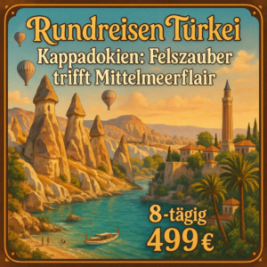 Rundreisen Türkei - Kappadokien: Felszauber trifft Mittelmeerflair 8-tägig inkl. Flüge 4-Sterne-Hotels mit Halbpension Inkl. Eintritte & Ausflüge