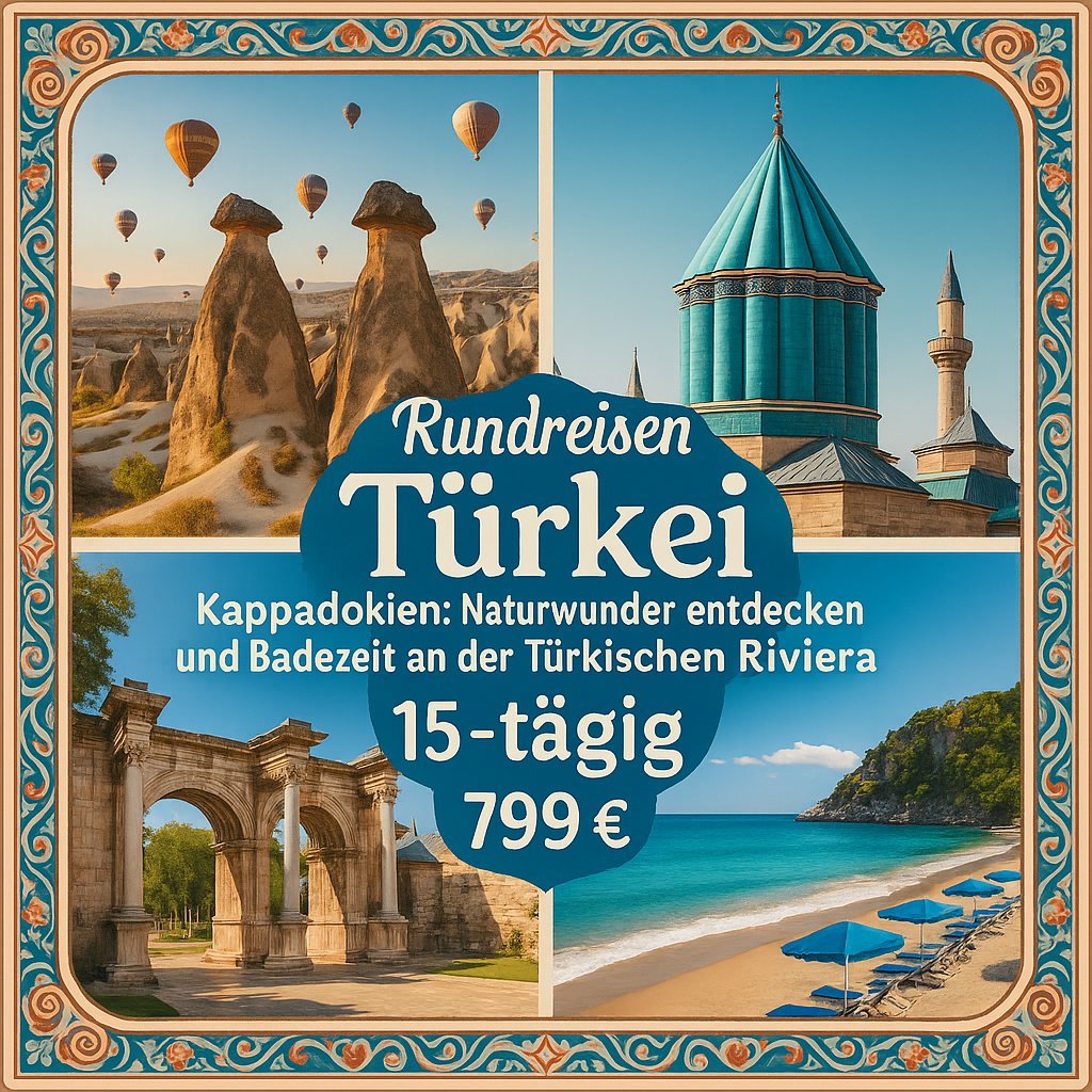 Rundreisen Türkei - Kappadokien: Naturwunder entdecken und Badezeit an der Türkischen Riviera 15-tägig inkl. Flüge 4-Sterne-Hotels mit Halbpension