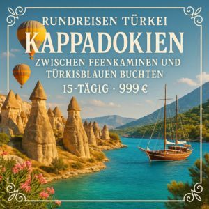 Rundreisen Türkei - Kappadokien: Zwischen Feenkaminen und türkisblauen Buchten 15-tägig inkl. Flüge 4-Sterne-Hotels/Motorsegler mit Verpflegung In
